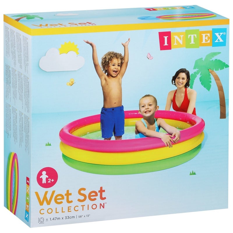 Intex - Inflatable Three Ring Sunset Glow Kiddie Pool 147x33 cm - 57422 - Image 4